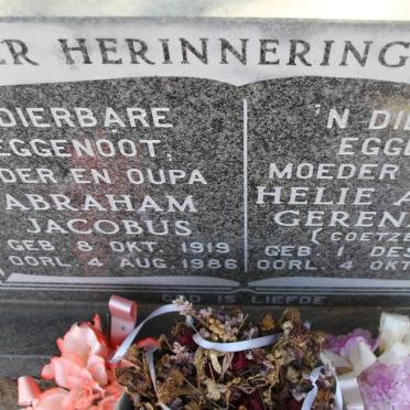 ? Abraham Jacobus 1919-1986 &amp; Helie Aletta Gerendina COETZEE 1924-2005