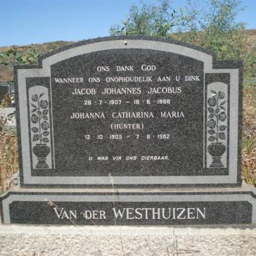 WESTHUIZEN Jacob Johannes Jacobus, van der 1907-1966 &amp; Johanna Catharina HUNTER 1905-1982