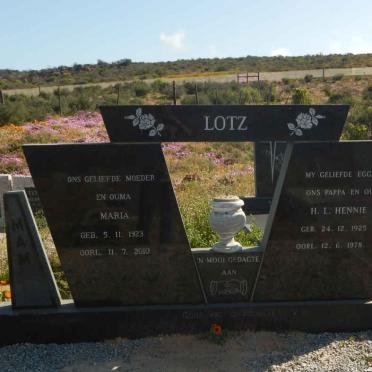 LOTZ Hennie H.L. 1925-1978 &amp; Maria 1923-2010