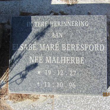 BERESFORD Elsabé Maré nee MALHERBE 1927-1996
