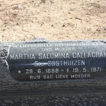 CALLACHAN Martha Salomina nee OOSTHUIZEN 1888-1971