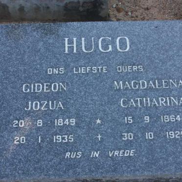 HUGO Gideon Jozua 1849-1935 &amp; Magdalena Catharina 1864-1929