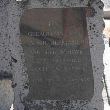 MERWE Jacob Hermanus, van der 1877-1960