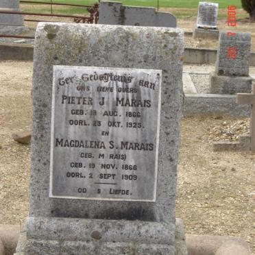 MARAIS Pieter J. 1866-1925 &amp; Magdalena S. MARAIS 1866-1909