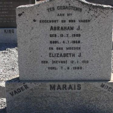 MARAIS Abraham J. 1909-1953 &amp; Elizabeth J. HEYNS 1910-1989
