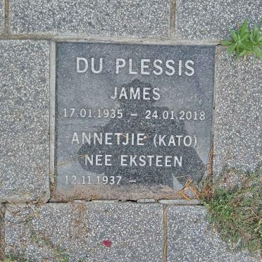 PLESSIS, du James 1935-2018 &amp; Annetjie nee EKSTEEN 1937-