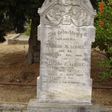 ROUX Andries H., le -1899 &amp; Jacoba F. HASSNER -1897