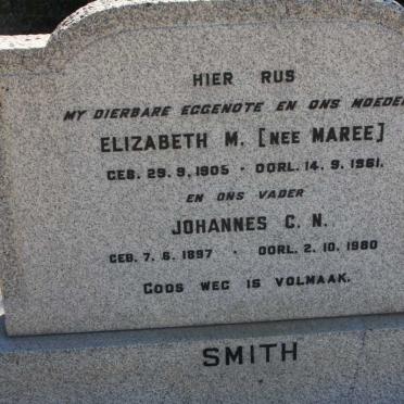 SMITH Johannes C.N. 1897-1980 &amp; Elizabeth M. MAREE 1905-1961