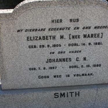 SMITH Johannes C.N. 1897-1980 &amp; Elizabeth M. MAREE 1905-1961
