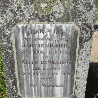 VILLIERS Jan, de 1866-1928 &amp; Kitty V.D. SPUY 1867-1939