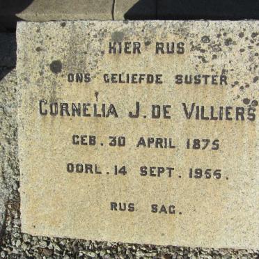 VILLIERS Cornelia J., de 1875-1955