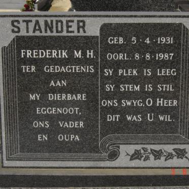 STANDER Frederick M.H. 1931-1987