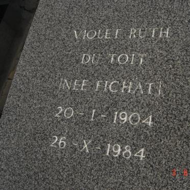 TOIT Violet Ruth, du nee FICHAT 1904-1984