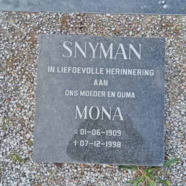 SNYMAN Mona 1909-1998