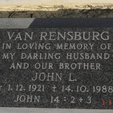 RENSBURG John L., van 1921-1988