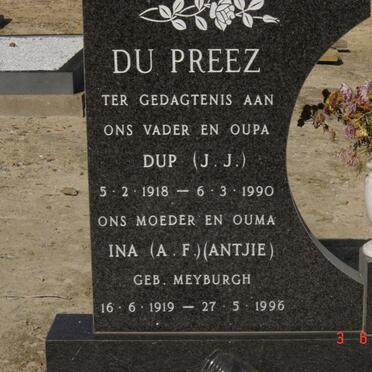 PREEZ J.J., du 1918-1990 & A.F. MEYBURGH 1919-1996
