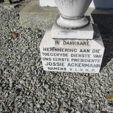 ACKERMANN Jossie nee UYS 1882-1947