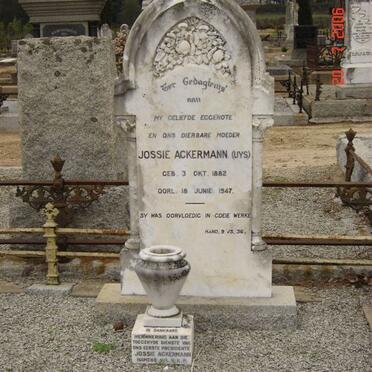 ACKERMANN Jossie nee UYS 1882-1947