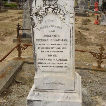 HAUMAN Johannes Stephanus 1824-1913 &amp; Anna Johanna 1827-1907