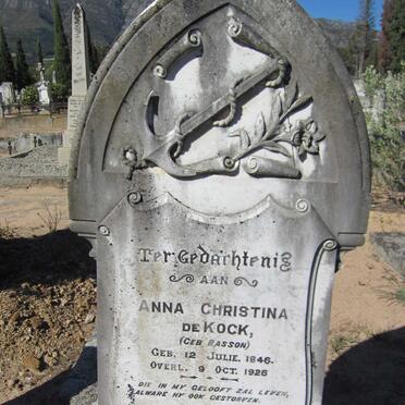 KOCK Anna Christina, de nee BASSON 1846-1926