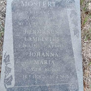 MOSTERT Hermanus Lambertus 1925-1997 & Johanna Maria HUGO 1928-2009