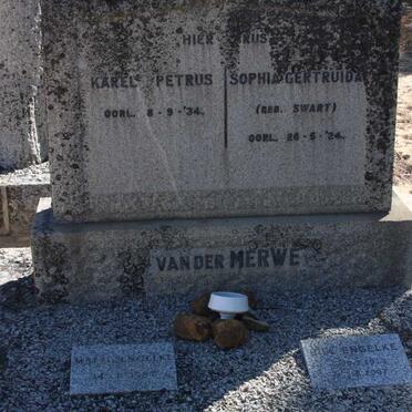 MERWE Karel Petrus, van der -1934 &amp; Sophia Gertruida SWART -1924 :: ENGELKE Mattie -1987 :: ENGELKE Bill -2007