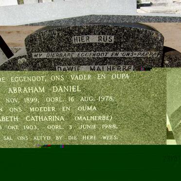 ROUX Abraham Daniel 1899-1978 & Elizabeth Catharina MALHERBE 1903-1988