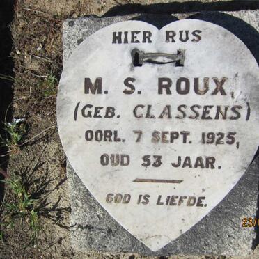ROUX M.S. nee CLASSENS -1925
