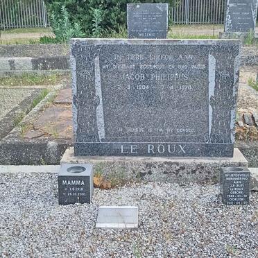 ROUX Jacob Philippus, le 1904-1970 :: LE ROUX Mamma 1918-2001 :: LE ROUX J.P. 1945-2011
