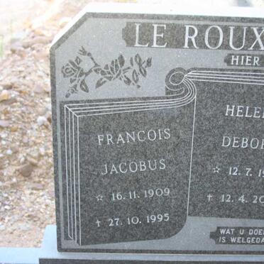 ROUX Francois Jacobus, le 1909-1995 &amp; Helena Debora 1914-2005