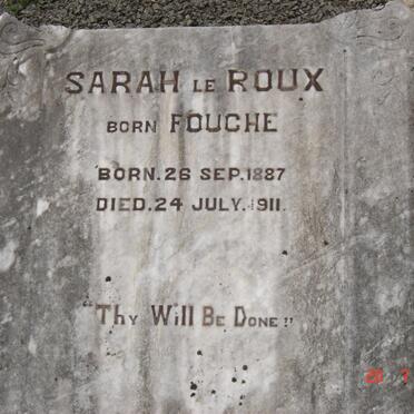 ROUX Sarah, le nee FOUCHE 1887-1911