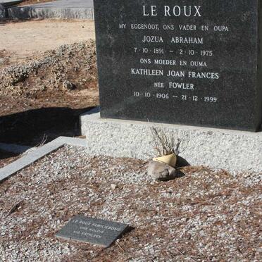 ROUX Jozua Abraham, le 1891-1975 &amp; Kathleen Joan Francis FOWLER 1906-1999