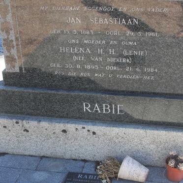 RABIE Jan Sebastiaan 1883-1961 &amp; Helena H.H. VAN NIEKERK 1893-1984 :: RABIE Jan Sebastiaan 1917-2003