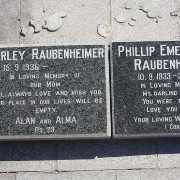 RAUBENHEIMER Phillip Emeale Kuys 1933-2001 &amp; Shirley 1936-