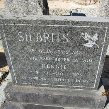 SIEBRITS Hennie 1913-1975