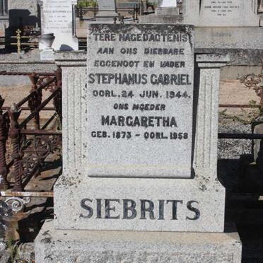 SIEBRITS Stephanus Gabriel -1944 &amp; Margaretha 1873-1958