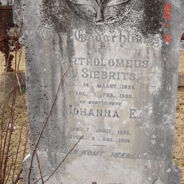 SIEBRITS Bartholomeus 1826-1900 &amp; Johanna E. 1826-1905
