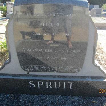 SPRUIT Pieter -1909 &amp; Armanda VON VEERSEN -1918