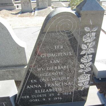 SWART Anna Francina Elizabeth nee CLOETE 1924-1976