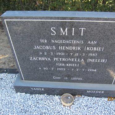 SMIT Jacobus Hendrik 1901-1987 &amp; Zachrya Petronella KRIEL 1903-1994