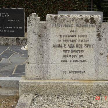 SPUY Anna E , van der nee MOUTON 1911-1930