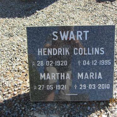SWART Hendrik Collins 1920-1995 &amp; Martha Maria 1921-2010