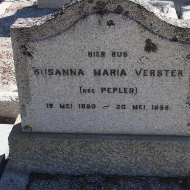 VERSTER Susanna Maria nee PEPLER 1890-1956