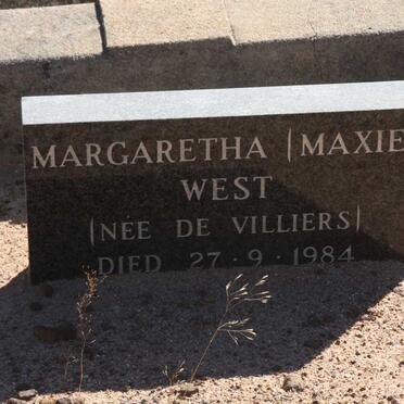 WEST Margaretha nee DE VILLIERS -1984