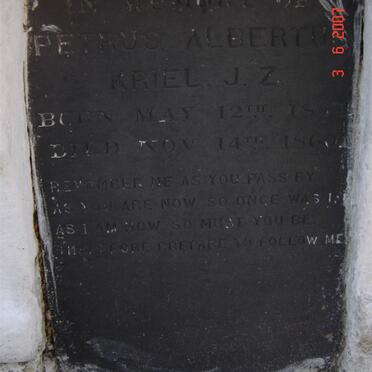 KRIEL Petrus Albertus 18??-1860?