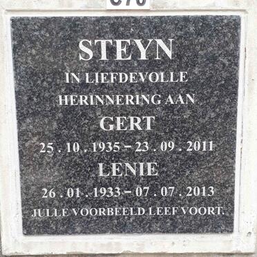 STEYN Gert 1935-2011 &amp; Lenie 1933-2013