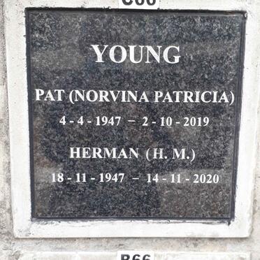 YOUNG Herman 1947-2020 &amp; Norvina Patricia 1947-2019