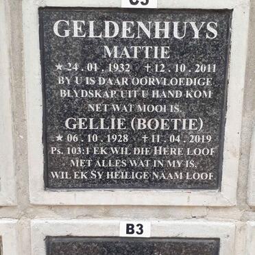 GELDENHUYS Gellie 1928-2019 :: GELDENHUYS Mattie 1932-2011