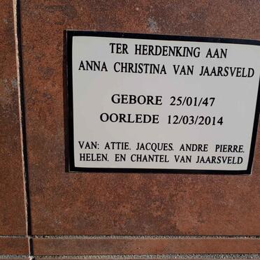 JAARSVELD Anna Christina, van 1947-2014