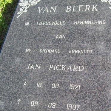 BLERK Jan Pickard, van 1921-1997